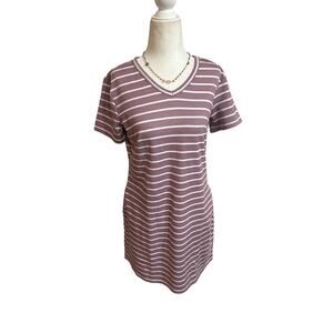 32 Degrees Cool Purple and White Striped Dress with Pockets - Size Small